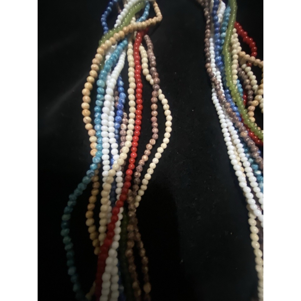 Multicolored Natural Beads With Brass Fastener For Necklace